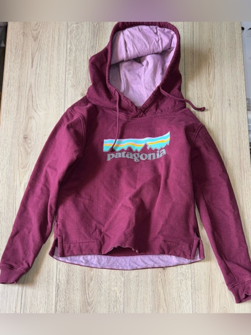 Patagonia Maroon purple red Logo Hoodie sweatshirt hooded sweater
